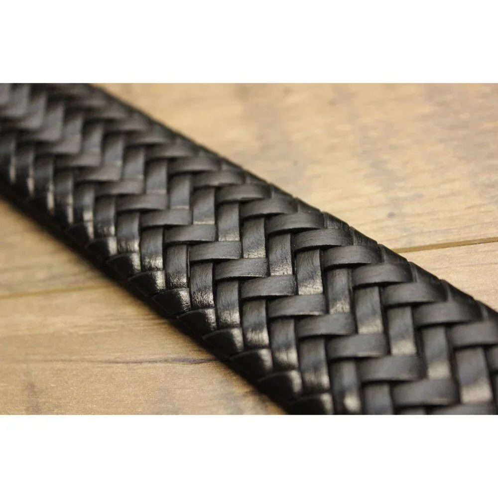 GF men's braided black leather casual dress belt 50‎ / 52